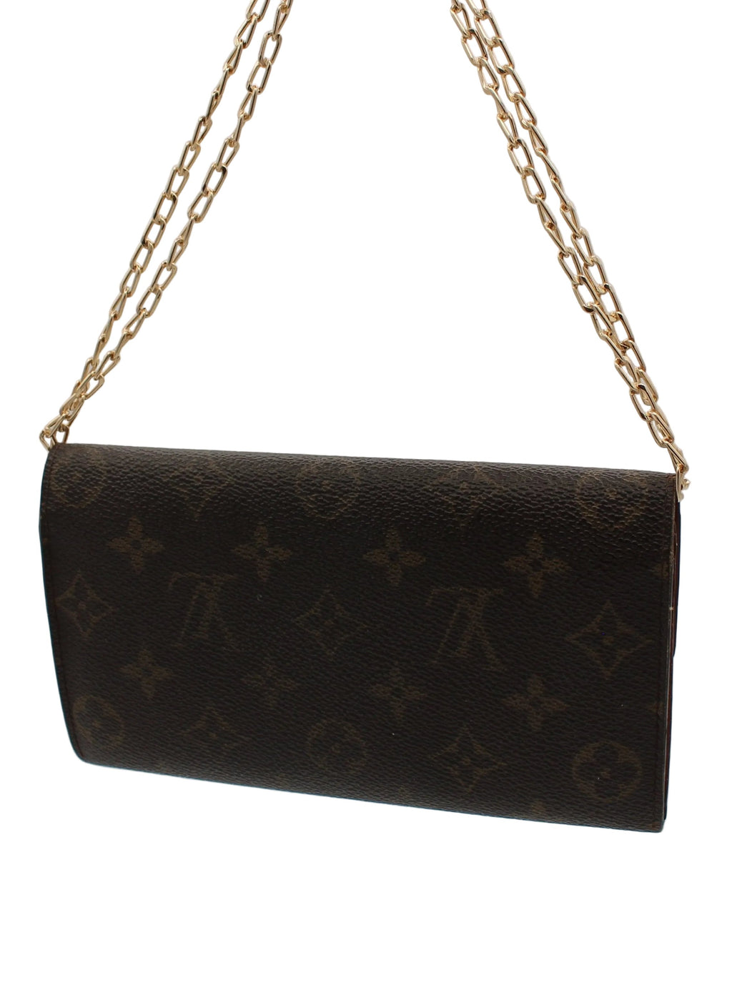 Louis Vuitton Monogram Sarah Long Wallet Brown Coated Canvas Gold Hardware