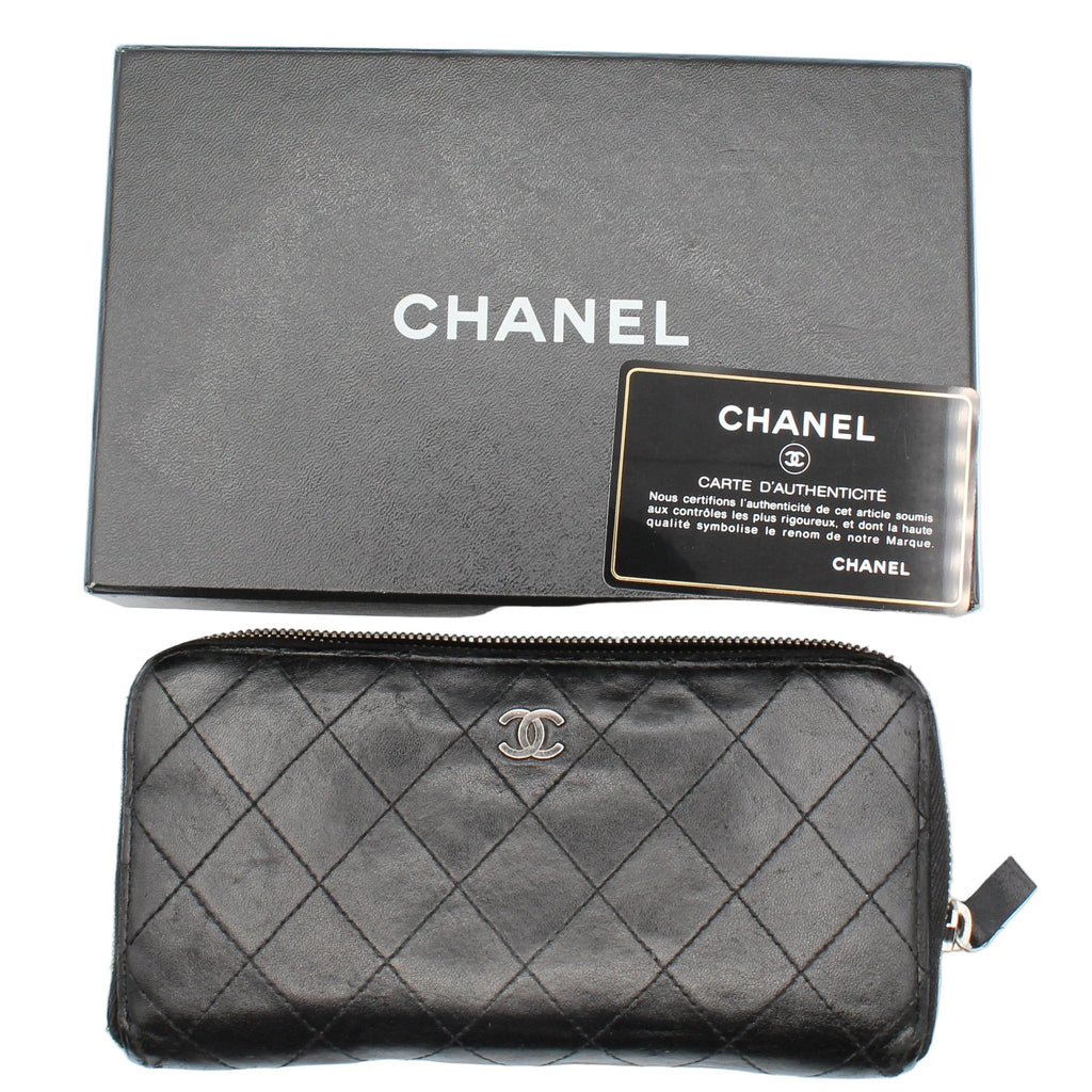 Chanel Chanel Quilted Large Gusset Zip Around Wallet