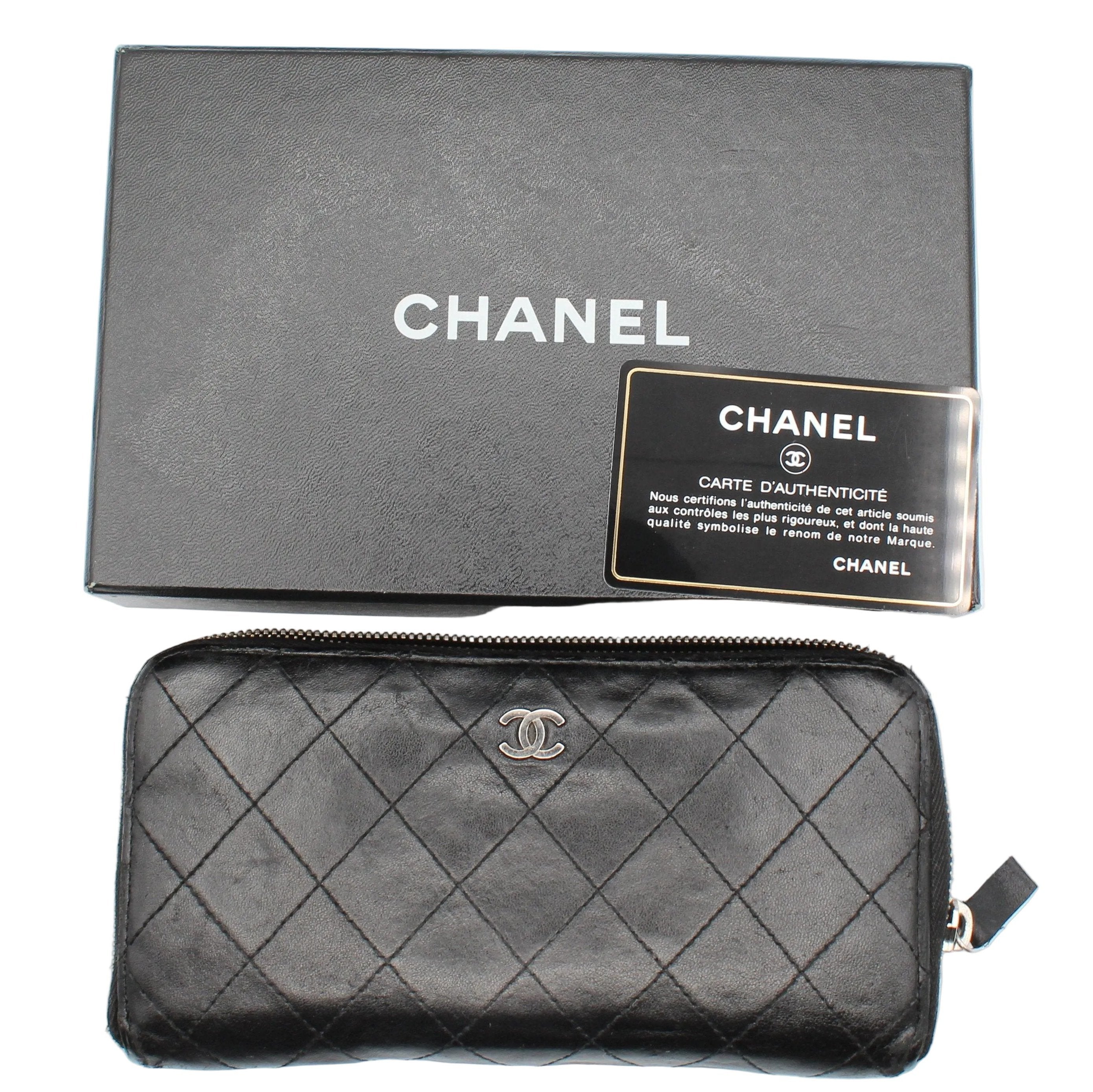 Chanel Chanel Quilted Large Gusset Zip Around Wallet