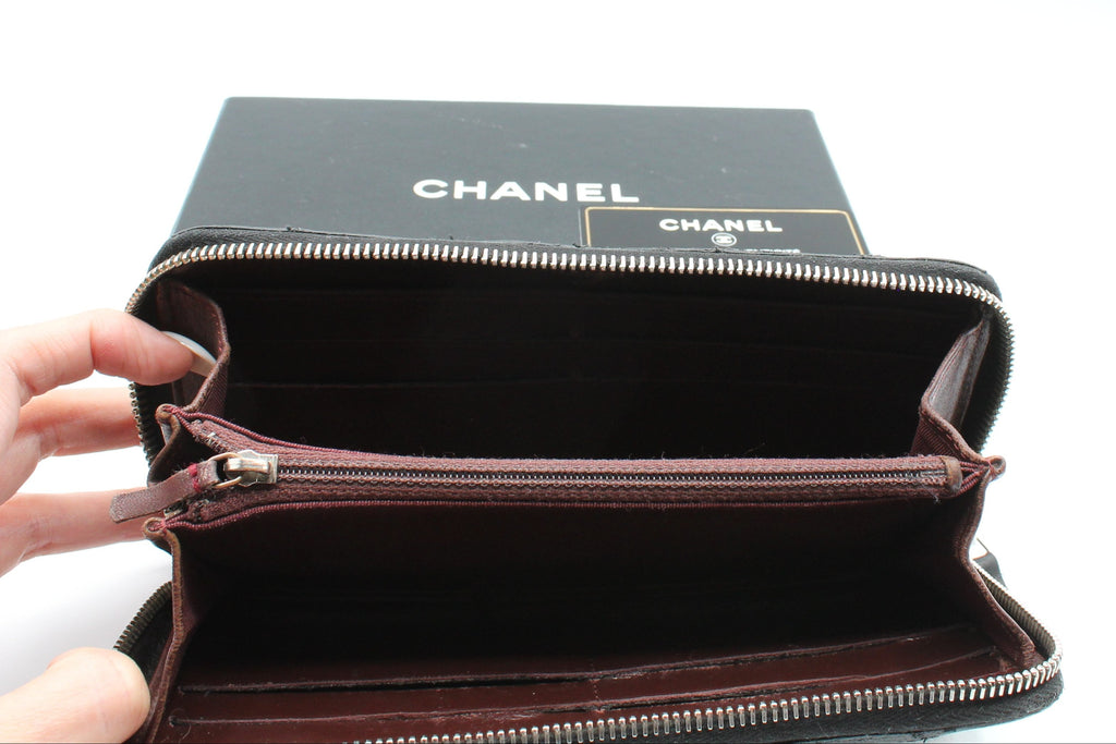 Chanel Chanel Quilted Large Gusset Zip Around Wallet