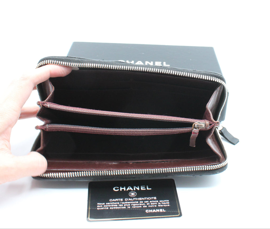 Chanel Chanel Quilted Large Gusset Zip Around Wallet
