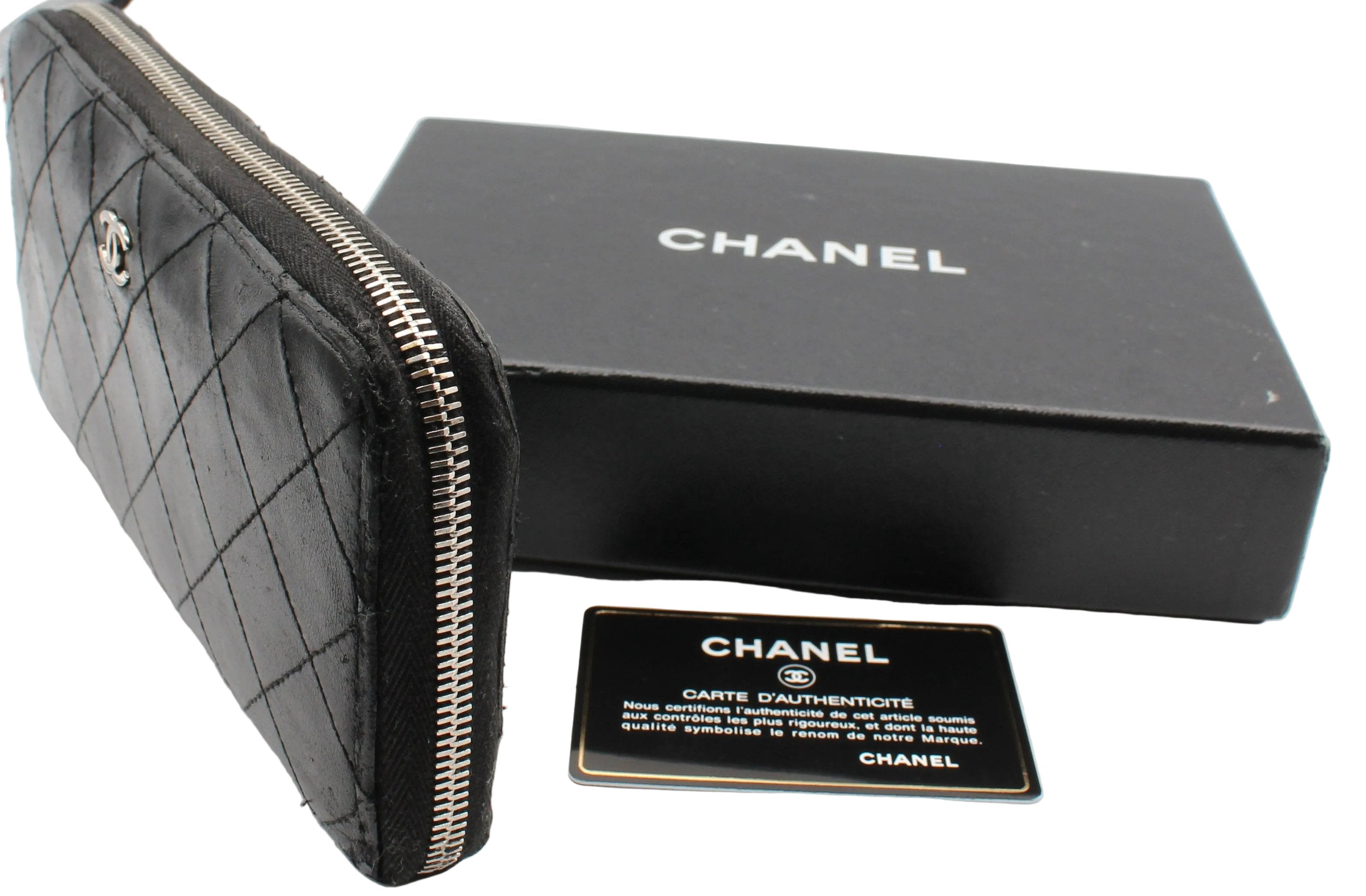 Chanel Chanel Quilted Large Gusset Zip Around Wallet