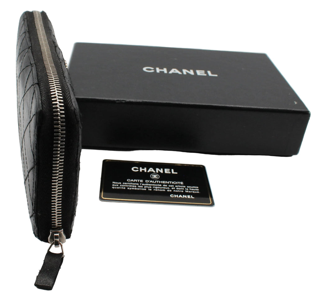 Chanel Chanel Quilted Large Gusset Zip Around Wallet