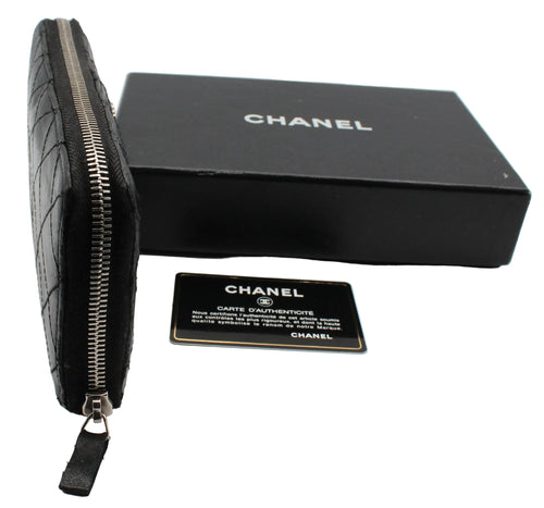 Chanel Chanel Quilted Large Gusset Zip Around Wallet