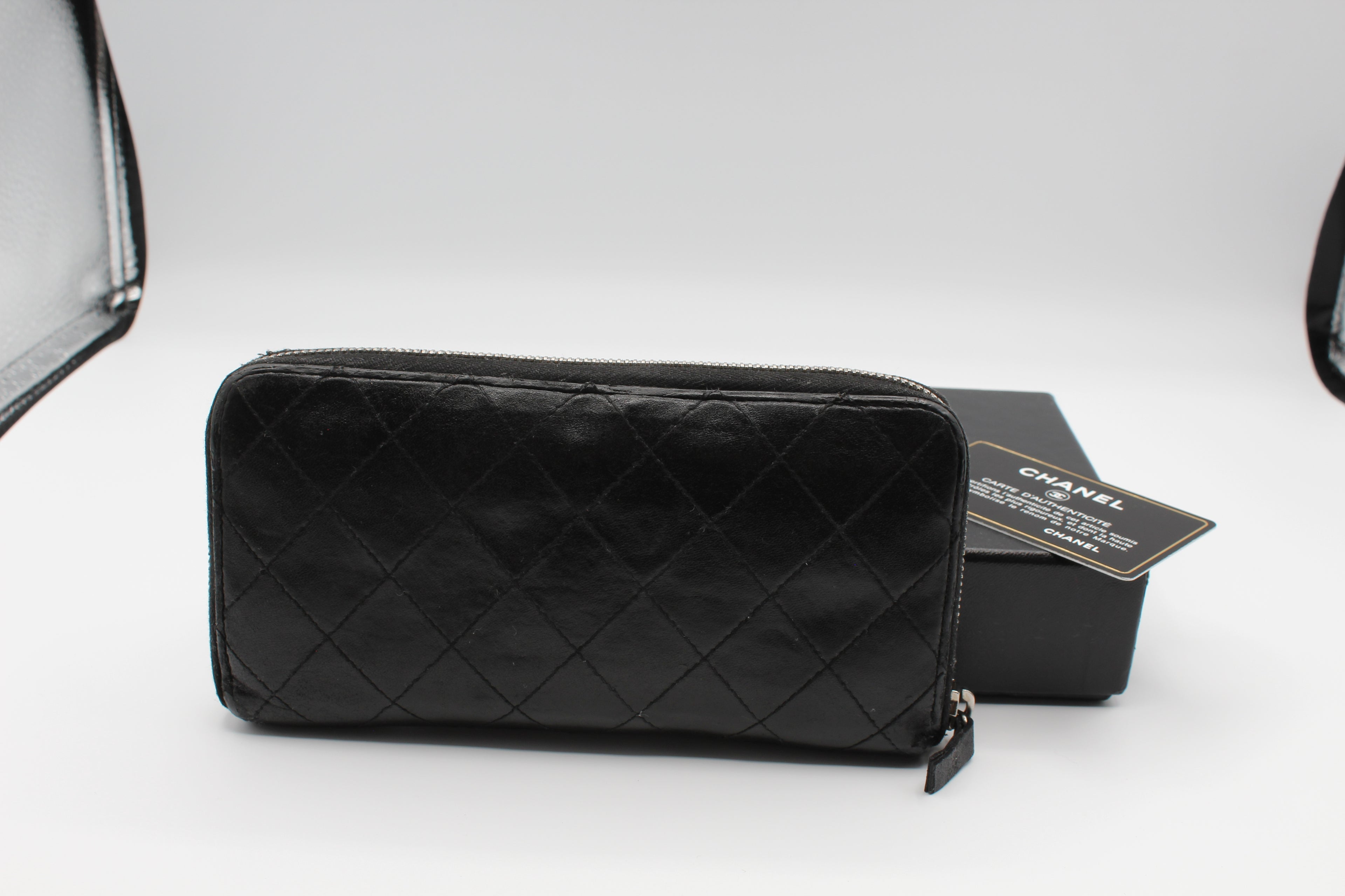 Chanel Quilted Large Gusset Zip Around Wallet