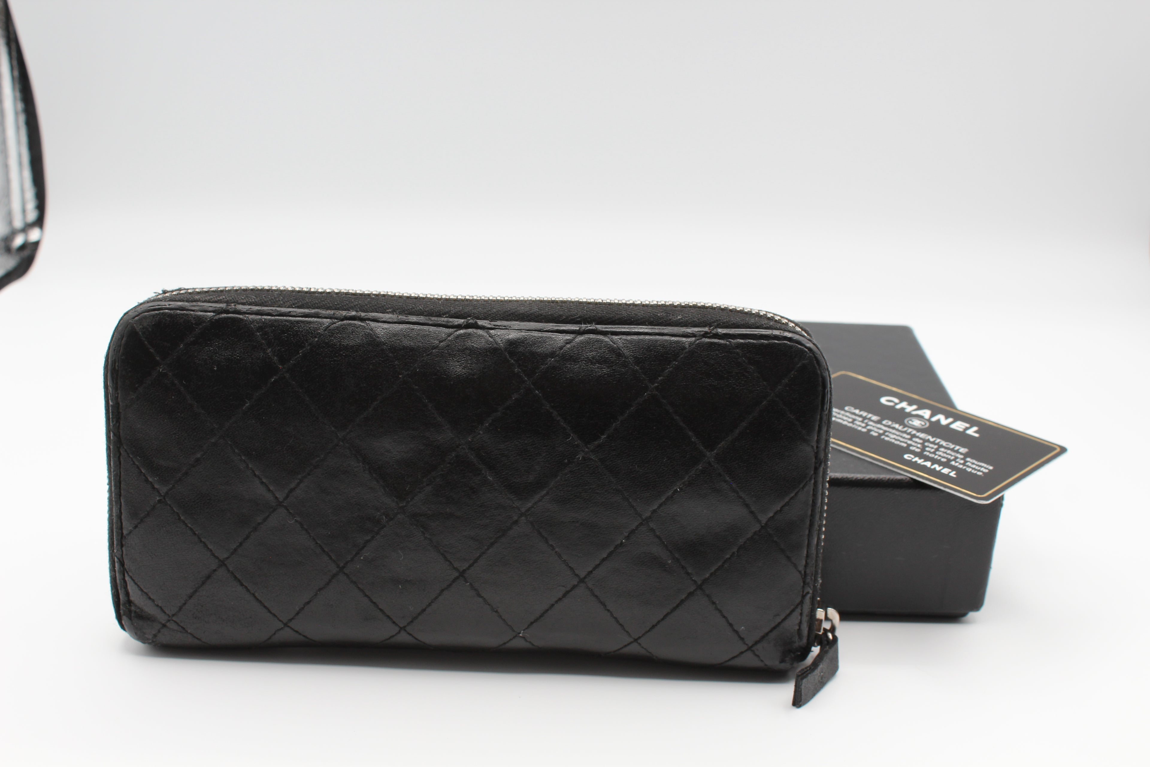 Chanel Quilted Large Gusset Zip Around Wallet