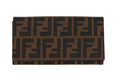 Fendi Zucca FF Monogram Continental Long Wallet Tobacco Brown