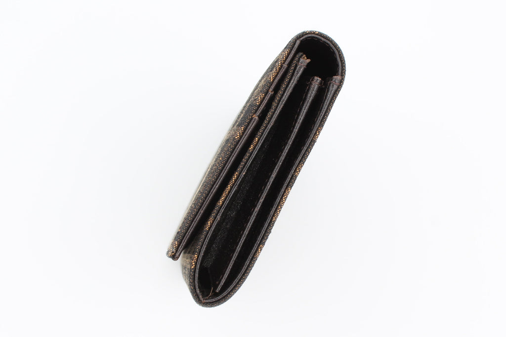 Fendi Zucca FF Monogram Continental Long Wallet Tobacco Brown