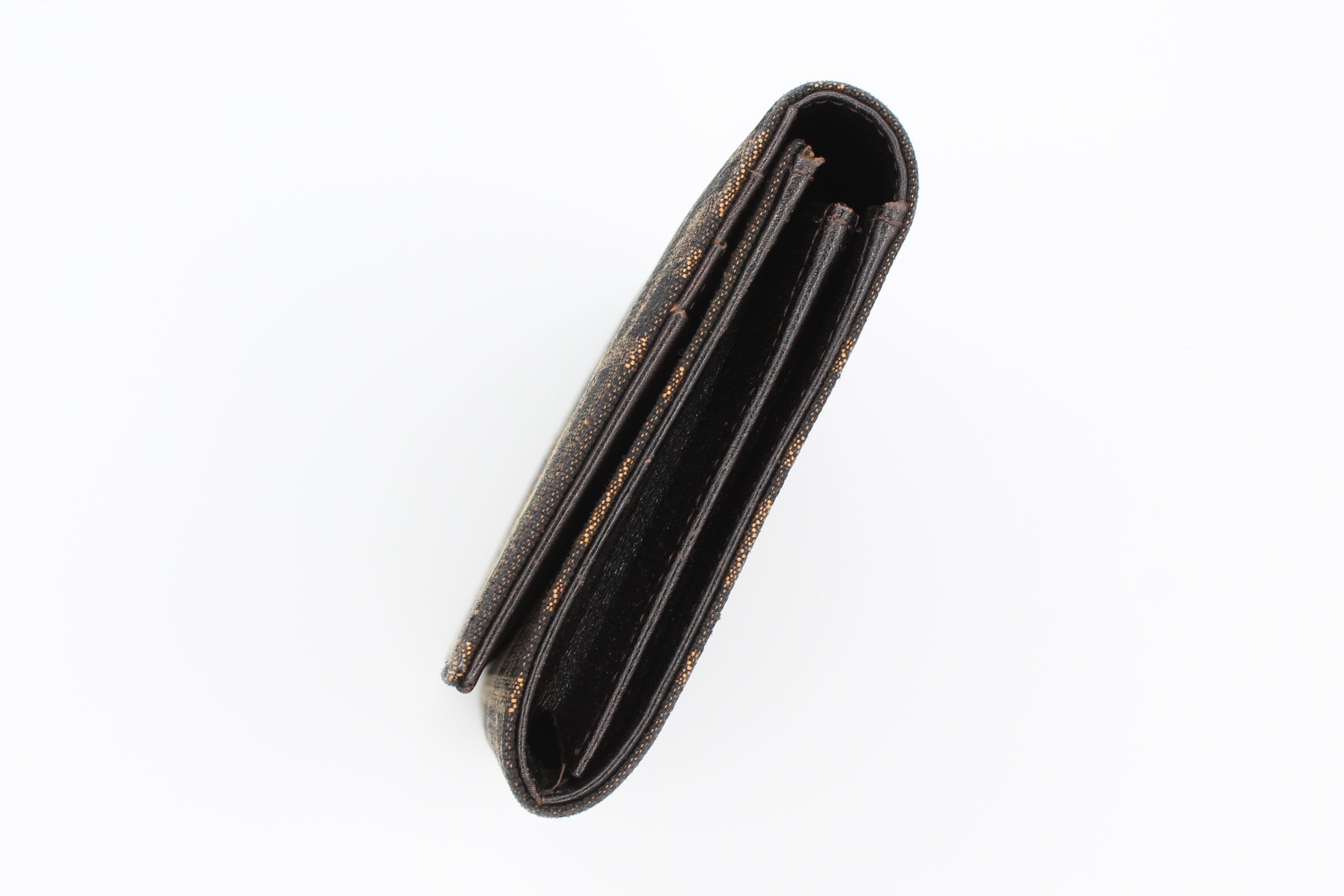 Fendi Zucca FF Monogram Continental Long Wallet Tobacco Brown