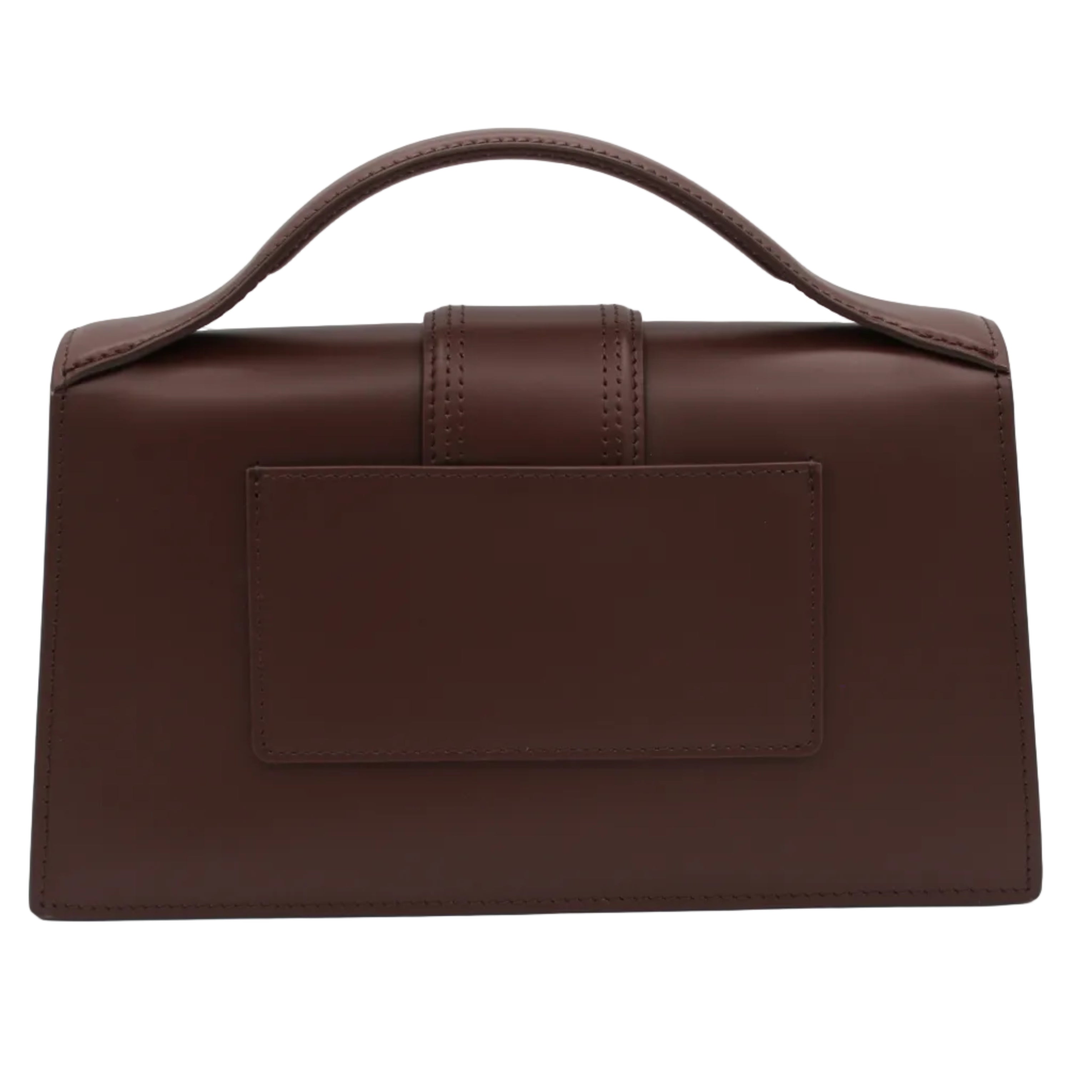 Jacquemus Le Bambino Long Structured Flap Bag — Dark Brown | Gold Hardware