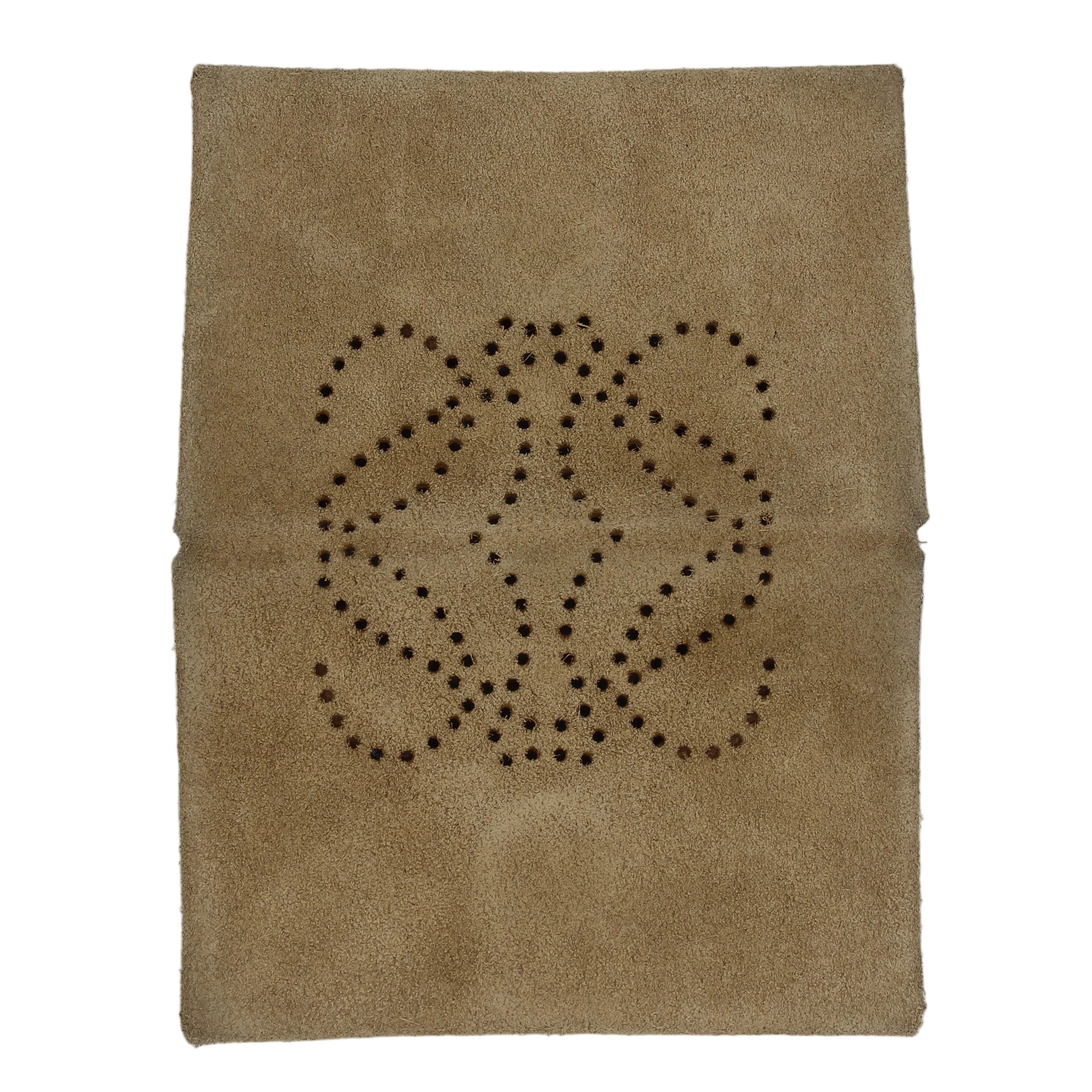 Loewe Anagram Perforated Suede Card Case — Sand/Polka Dot Interior