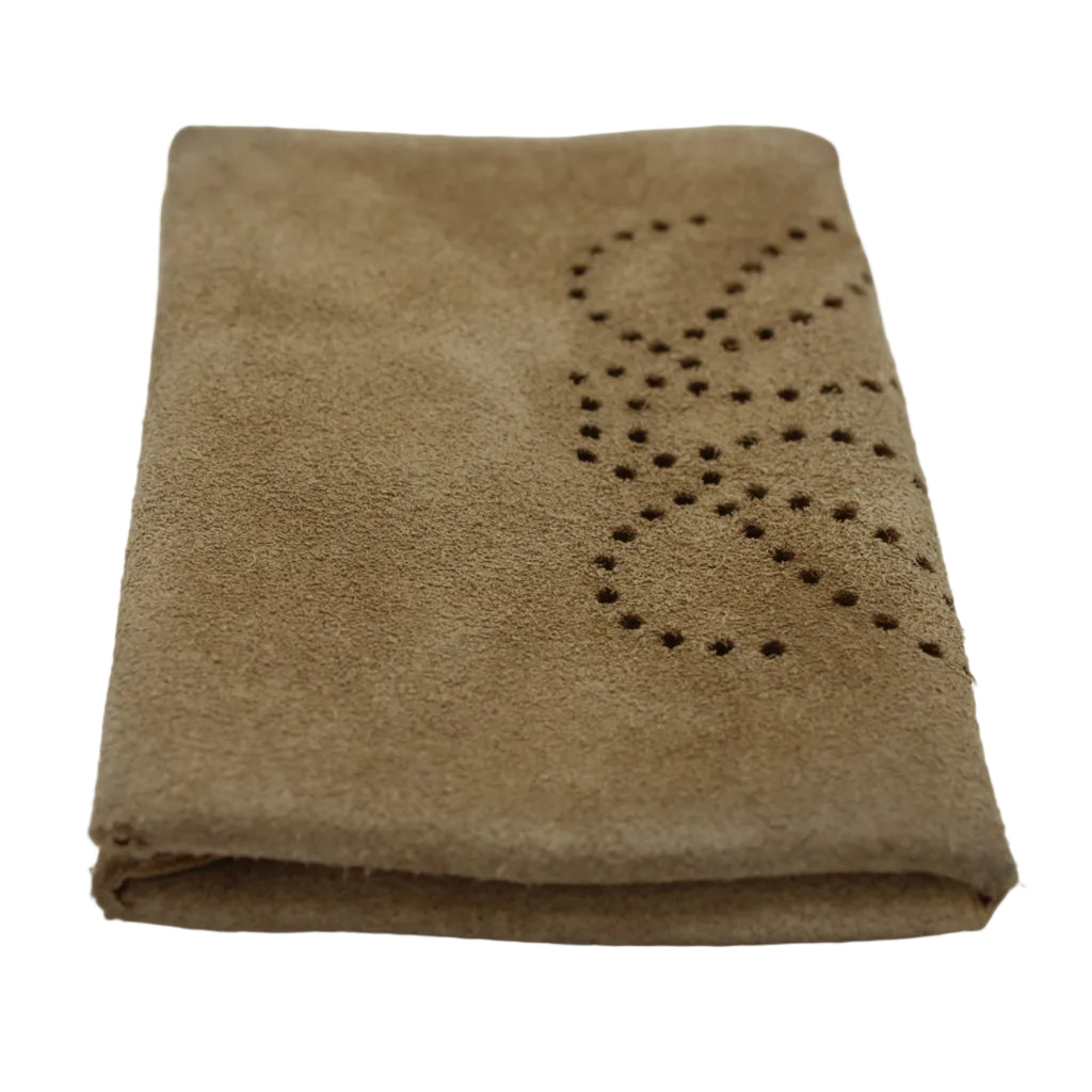 Loewe Anagram Perforated Suede Card Case — Sand/Polka Dot Interior