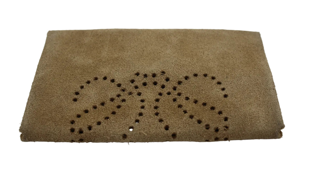 Loewe Anagram Perforated Suede Card Case — Sand/Polka Dot Interior