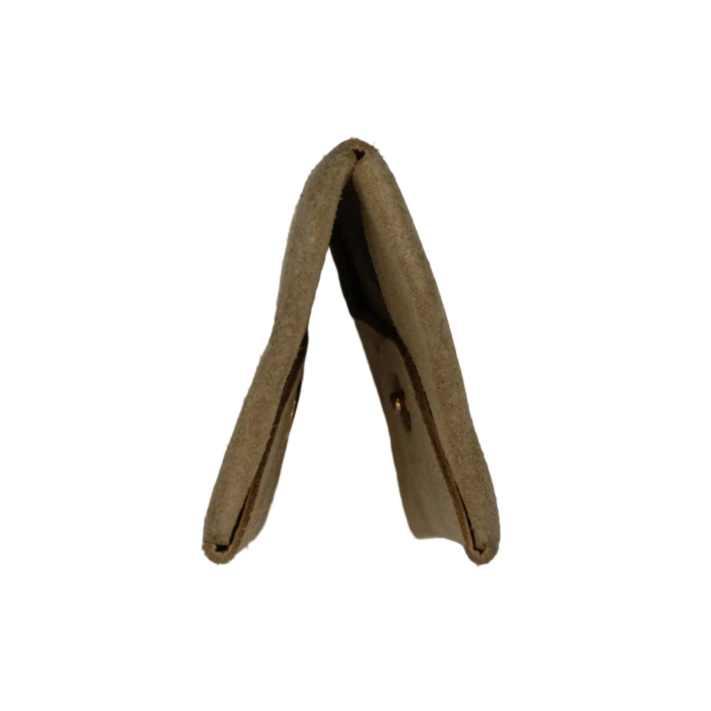 Loewe Anagram Perforated Suede Card Case — Sand/Polka Dot Interior