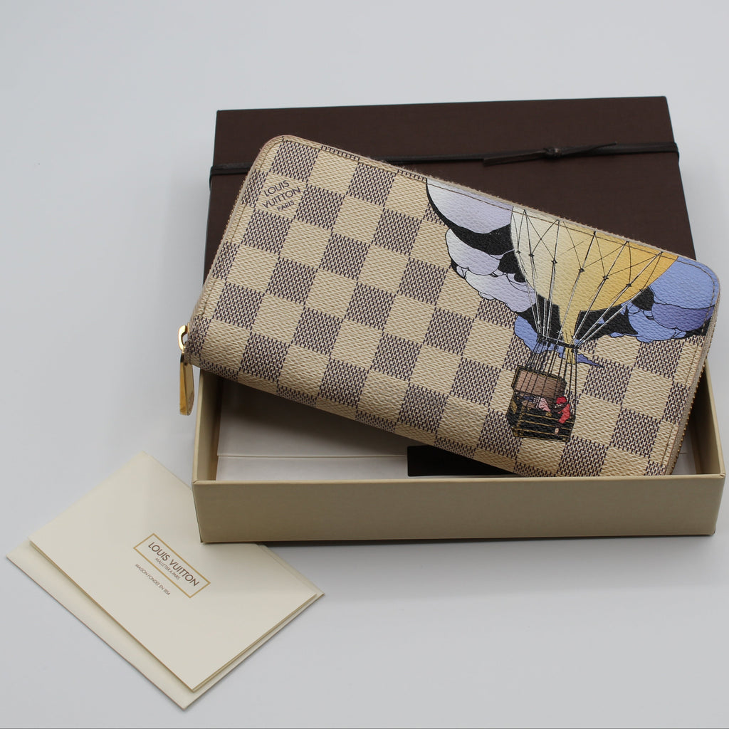 Limited Editon LV Zippy Wallet Damier Azur Illustré Hot Air Balloon
