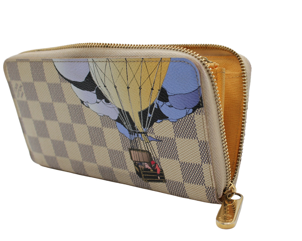 Limited Editon LV Zippy Wallet Damier Azur Illustré Hot Air Balloon