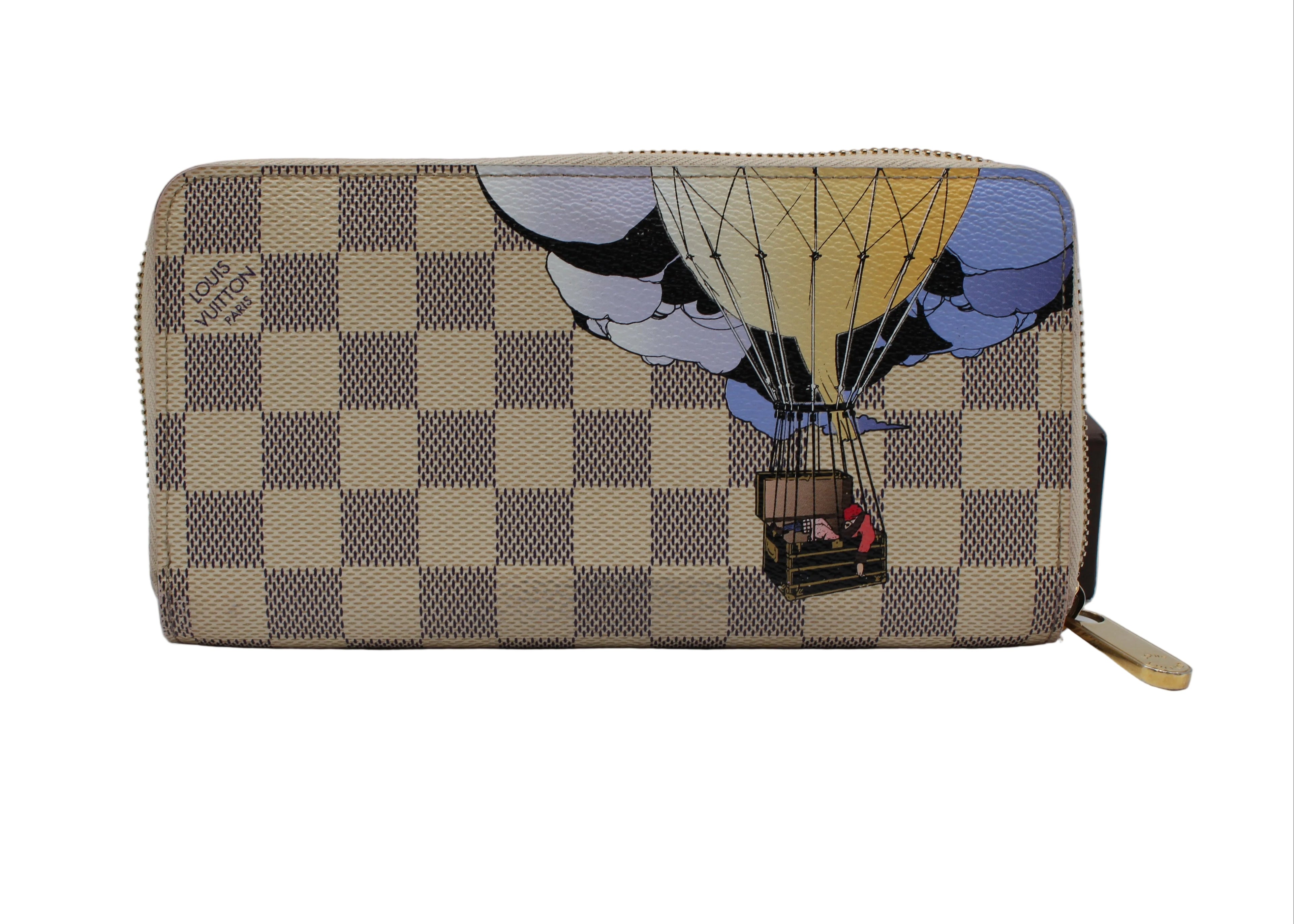 Limited Editon LV Zippy Wallet Damier Azur Illustré Hot Air Balloon