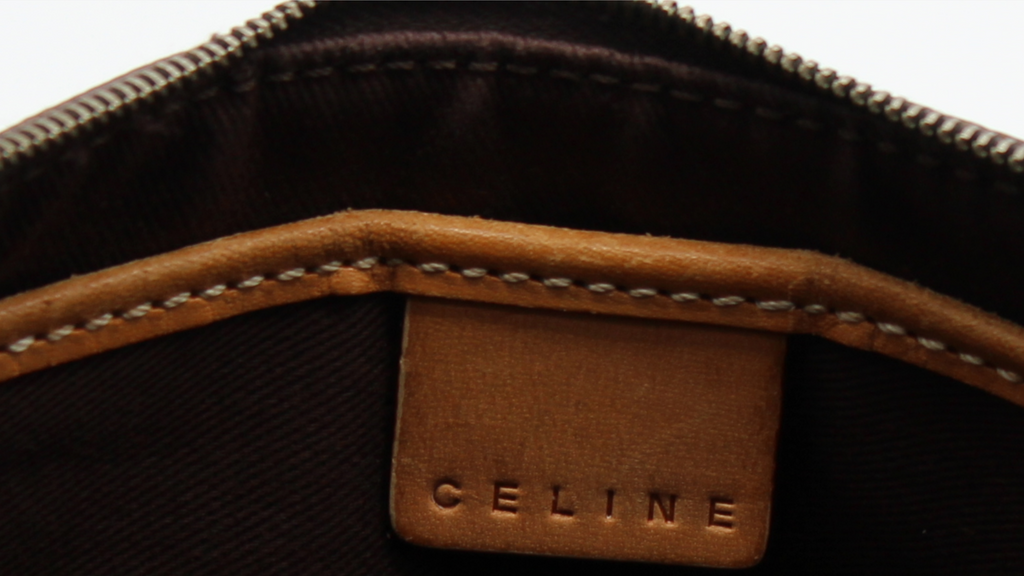 CELINE Macadam Pattern Second Bag Brown PVC Pouch