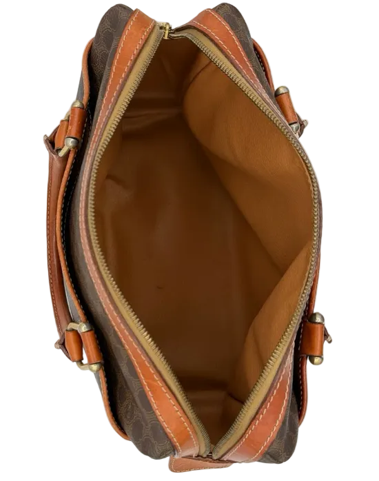Céline Vintage Macadam Mini Boston Bag — Brown/Tan