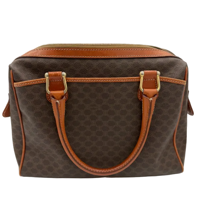 Céline Vintage Macadam Mini Boston Bag — Brown/Tan