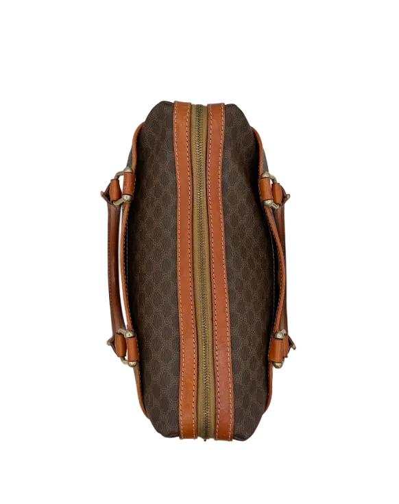 Céline Vintage Macadam Mini Boston Bag — Brown/Tan